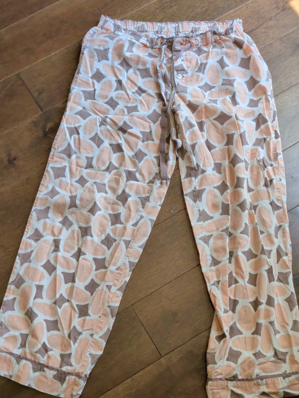 Peach & White Geometric Lounge Pants